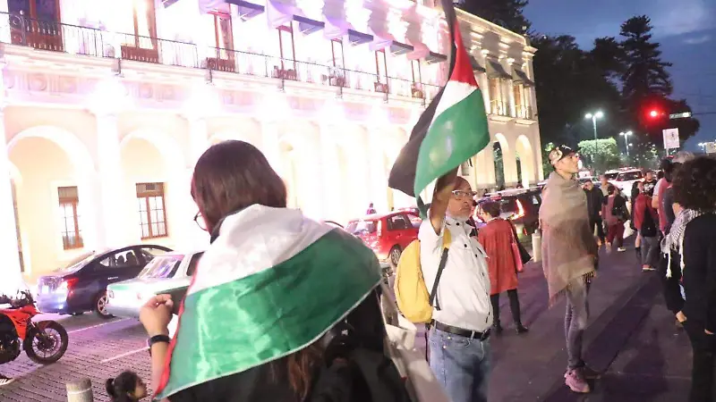 Manifestación en apoyo al pueblo Palestino desde Xalapa